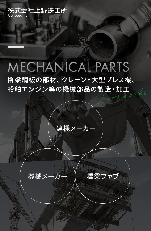 橋梁鋼板の部材・船舶エンジン等の機械部品の製造・加工なら大阪市の